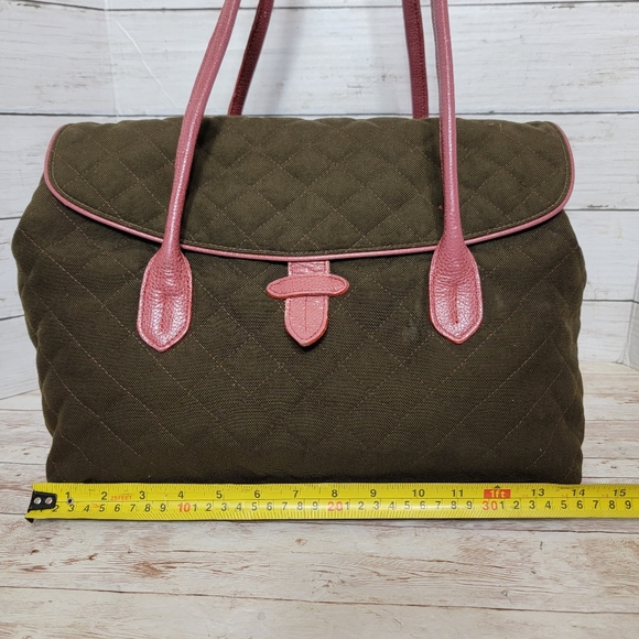 MZ Wallace quilted brown and pink satchel handbag - Picture 8 of 15